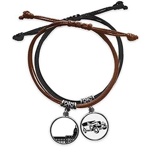 Bracelet corde main chaîne minibus en cuir pour vos voyages