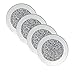 GIMORRTO Glass Mirrored Coaster 4 PC, Crushed Diamond Round 4