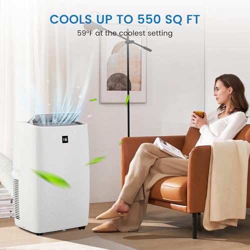 Image of 12,000 BTU Portable Air Conditioner, 4-in-1 Modes Up to 550 Sq.Ft., Portable AC Unit with Cooling, Dehumidifier, Fan, Digital Display, 24H Timer, for Bedroom
