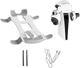 Gkikirty ストレージ マウント スタンド ストレージ ラック、PS VR2 VR アクセサリ用 2 In 1 充電ケーブル付き