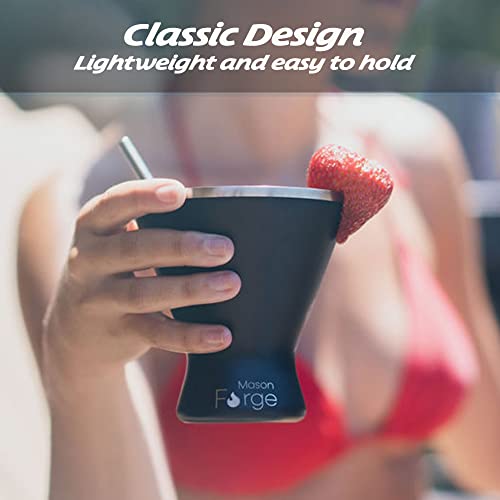 Mason Forge | Set Of 2 Stainless Steel 12Oz Martini Margarita Tumbler | Sweat & Condensation Free | Double Wall Insulated Technology For Cold Cocktails #TOP1