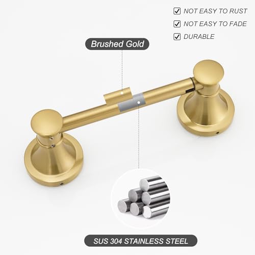 BESy Bathroom Toilet Paper Holder Wall Mount Tissue Holder Brushed Gold by BESy - Used condition - Image 3