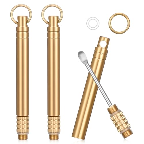 Classicseali 3 Pcs Metal Ear Cleaner, Folding Type Ear Wax Scooper, Portable Ear Pick, Brass Earpick with Keyring, Premium Ear Spoon Wax Remover