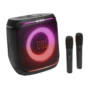 JBL, Caixa de Som, PartyBox Encore Essential 2 Mic, Show de Luzes, Bluetooth, Portátil, Resistente a Respingos, Bateria de até 15h, Som JBL Pro Sound, AI Sound Boost, 100 W RMS