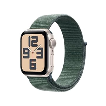 Apple Watch SE GPS • Caixa estelar de alumínio – 40 mm • Pulseira loop esportiva verde-lago