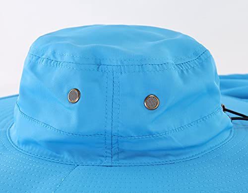 Image of Home Prefer UPF50 Mens Sun Hat with Neck Flap Quick Dry UV Protection Cap Womens Wide Brim Fishing Hat Neck Flap Beach Garden