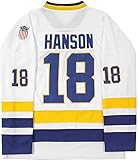 Hanson Brothers #18 Jeff Charlestown Chiefs Slap Shot White Moive Hockey Jersey Stitched Letters and Numbers S-XXXL