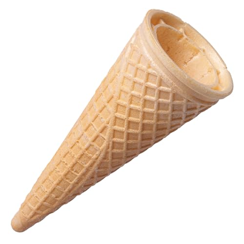 Bazko Klassisches Eishörnchen | halbsüße Eiswaffeln Hörnchen 14,2 cm / 6 cm | 270 Stück | knusprige Eistüten für Softeis, Gelato, Sorbet | vegan