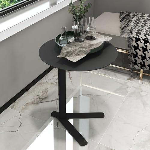 Mesa de centro de metal con estructura redonda y diseño industrial 5