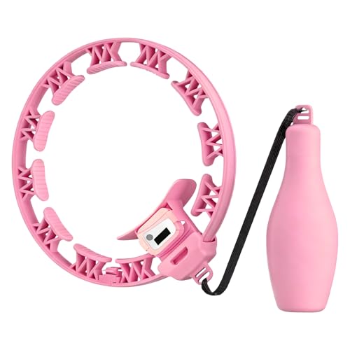 フラフープダイエット用 フラフープ 大人・子供兼用 運動器具 スマートフラフープ 組み立て式 フラフープ フィットネスフープ エクササイズ ダイエット器具 サイズ調整可能 直径約65~110CM ぽっこりお腹解消 体幹トレーニング 燃脂効果 (ピンク)