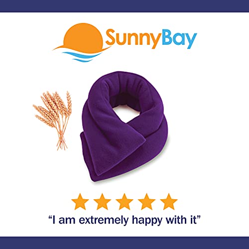 SunnyBay Heated Pillow Shoulders & Neck Wrap – Microwavable & Freezer-Safe Wheat-Filled Heating Pad Helps Relieve Tight, Sore Muscles, Purple