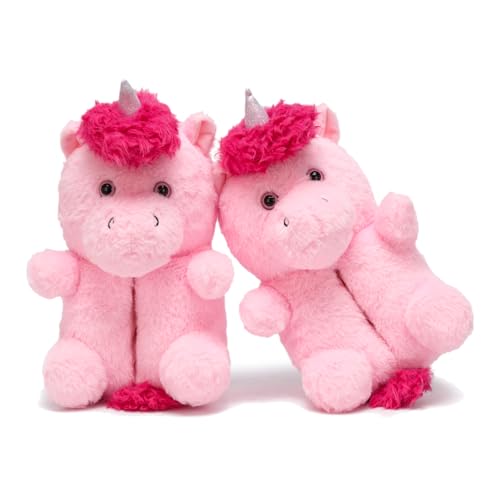 ROVANCHY Womens Valentines Slippers Fuzzzy Unicorn Slippers for Women - Cute Soft Plush House Shoes Gifts for Her Christmas Cozy Bedroom Slippers with Non-Slip Sole (Pink Sizes 7-11)