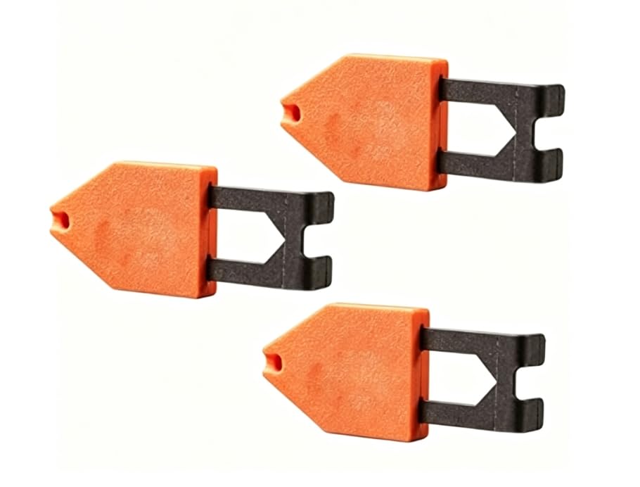 Rope Anchor Hook, Chalk Line Anchor Tool, Durable Corrosion Resistant Chalk Line Hook with Plastic Handle & Steel Pin, Bright Orange for Construction, Professional & DIY Projects(3pcs)