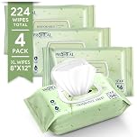 X Large Wet Wipes for Adults - 4 Packs of 56 [224 Count] Disposable Incontinence Wipes, 12" x 8" Adult Wipes for Elderly - Personal Body Wipes for Women and Men, Pre Moistened Adult Washcloths