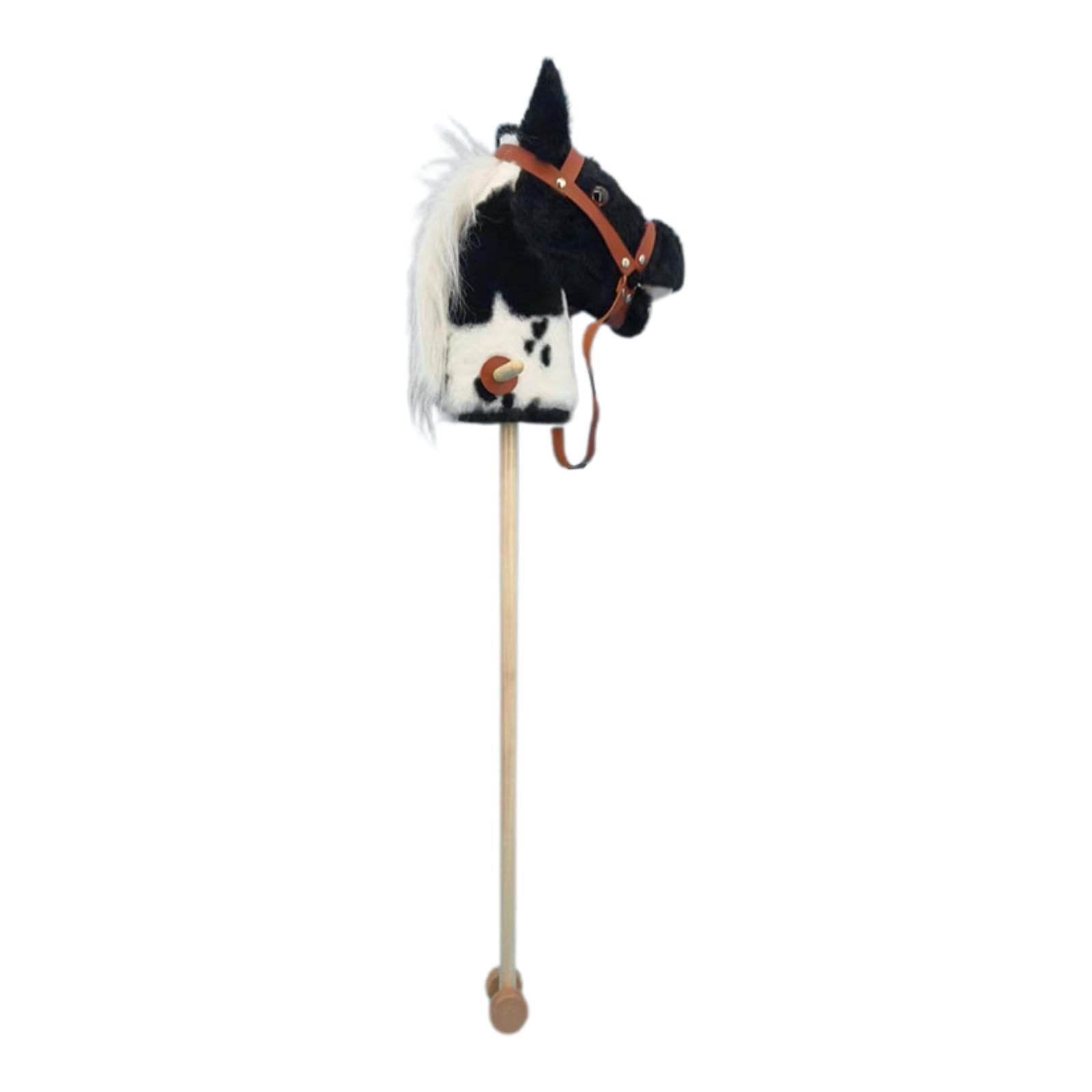 Bastone da Equitazione in Legno per Bambini, Robusto E Ideale Come Regalo, Nero
