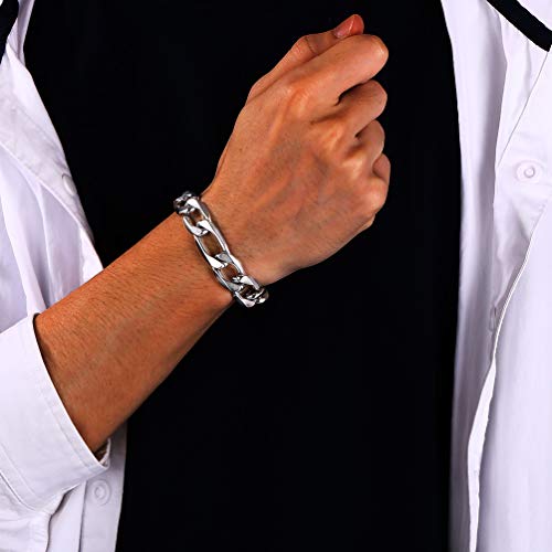 Pulseira de corrente Fígaro de aço inoxidável para homens e mulheres, crianças, da ProSTEEL 6 mm/9 m