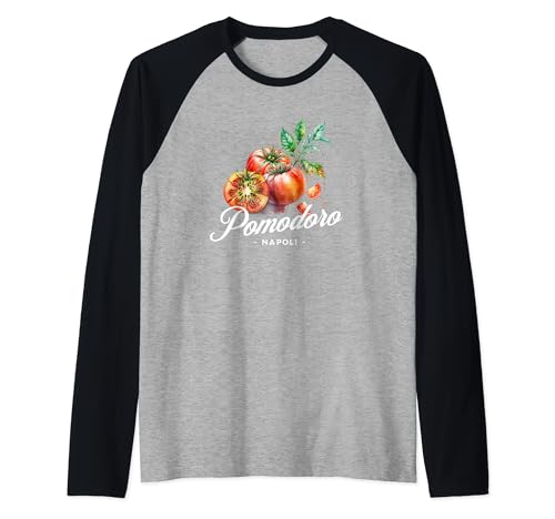 Pamodoro Salsa di Pomodori Napoli Maglia con Maniche Raglan