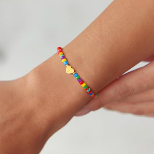 Colorful Initial Bracelets for Girls Women Kids - Teen Girls Gifts Trendy Beaded Initial Bracelet Dainty Letter Gifts Choker Bracelet for Girl Jewelry4