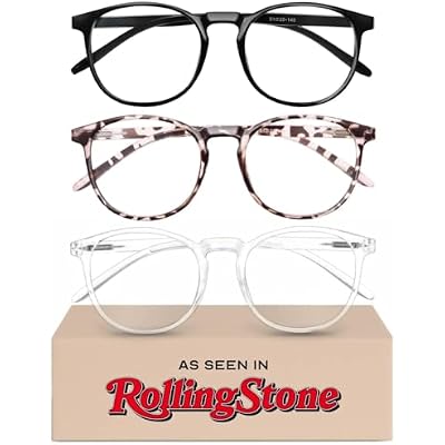 IBOANN Chic & Comfy Blue Light Glasses for Women - 3-Pack Round Frames, Screen-Ready Style with UV Protection Coating