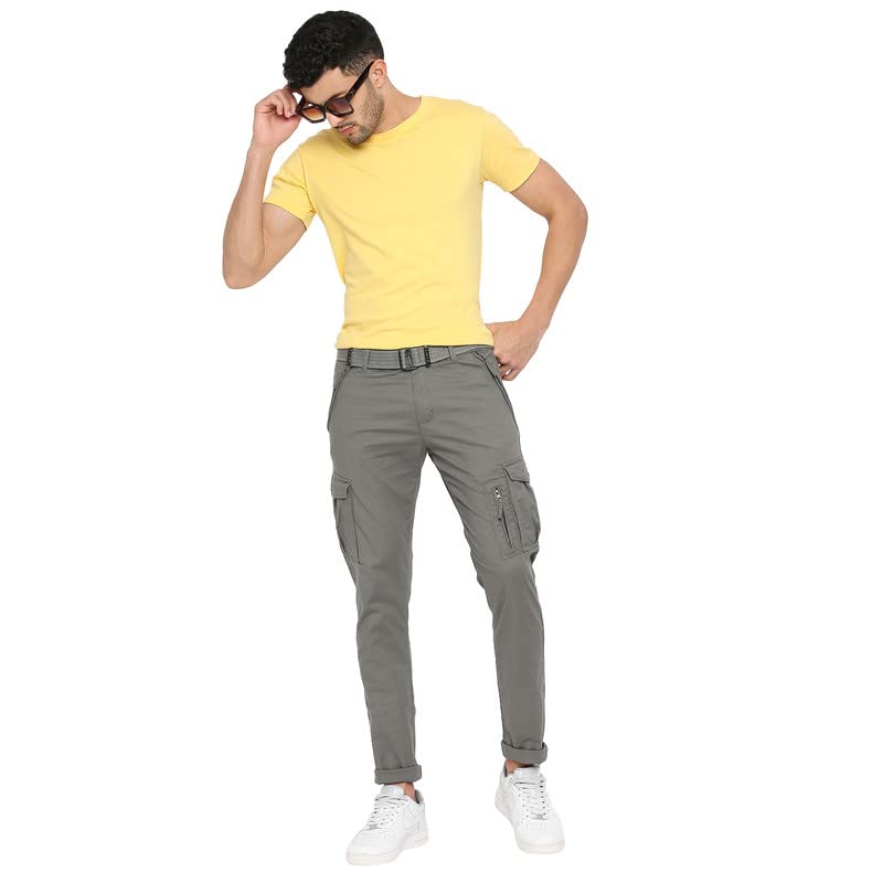 Image of BEEVEE Mens Fixed Waist Cargo Pant with D-Ring Belt.