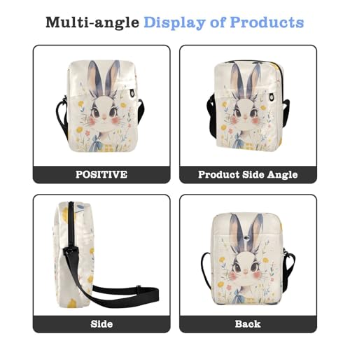 Vintage Cute Cartoon Rabbit small messenger bag for women cross body bag for woman Womens Casual Purses Adjustable Strap for School work4