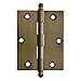 idh by St. Simons 82520-005 Professional Grade Quality Solid 2-1/2" x 2" Cabinet Hinges (Pair), 2-1/2 x 2-Inch, Antique Brass