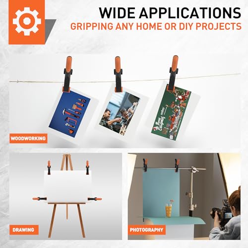 image for HORUSDY 16-Pack Spring Clamps Heavy Duty, 3-inch Mini Clamps for Craft