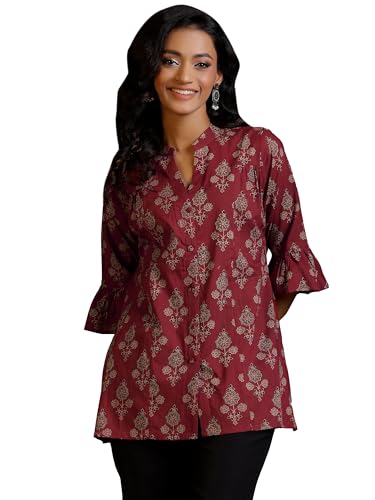 Image of Libas Printed Cotton A-Line Kurti for Women
