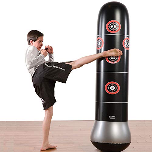 Saco de pancadas inflável MENGXI com alvo de atividades físicas, saco de boxe de altura 155 cm, saco