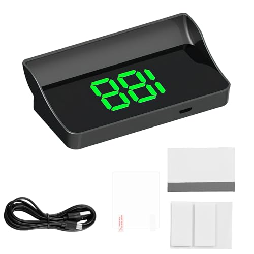 GPS Digital Speedometer for Car MPH, Universal HUD Speed Meter with LED Large Font, Plug Play for Car Truck Motor SUV Golf Cart All Vehicles (HUD Speedometer (Green Display))