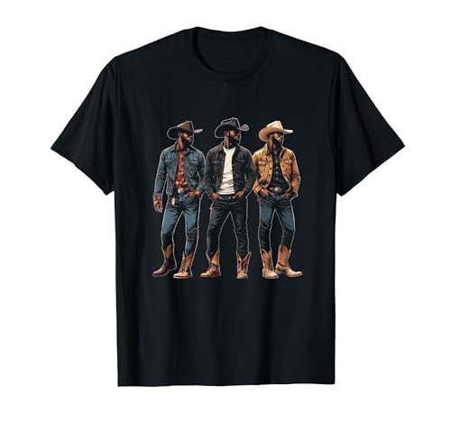Black Cowboy Western Rodeo Melanin Black History Texas Hombres Camiseta