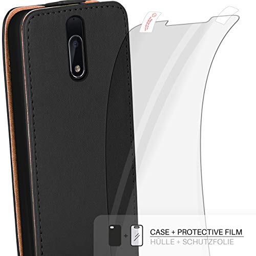moex Flip Case met beschermfolie voor Nokia 6 - mobiele telefoonhoes inklapbaar, zwart - Afbeelding 5