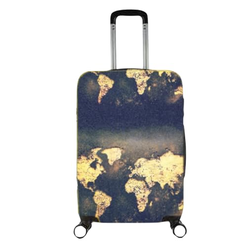 Travelsky Elastic Polyester Dust Protector Luggage Covers for Suitcase (World Map Design, 65 cm 24 inch Medium Size)