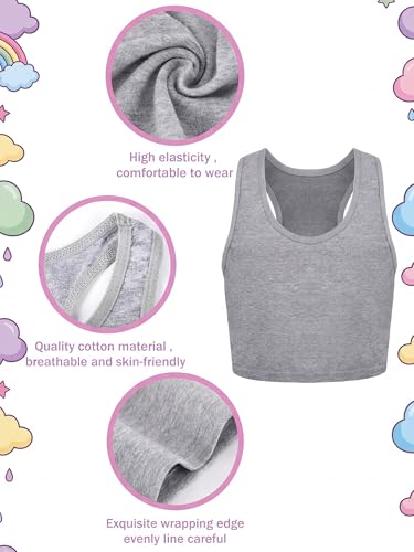 Image of Geyoga 12 Pieces Girls Dance Tank Top Racerback Crop Top Sleeveless Dance Outfit for Ballet Hip Hop Athletic Wear