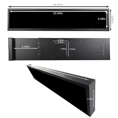 Image of VSDISPLAY 24 Inch 1920x360 IPS Stretched Wide Bar Display for Gaming Marquee Monitor Cabinet,Supermarket Shelf Advertising Monitor with USB Video Interface