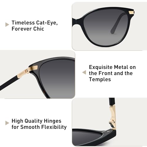 AVAWAY Cat Eye Polarized Sunglasses for Women - Stylish Acetate Frame UV400 Protection for Driving Travel Summer Outings3