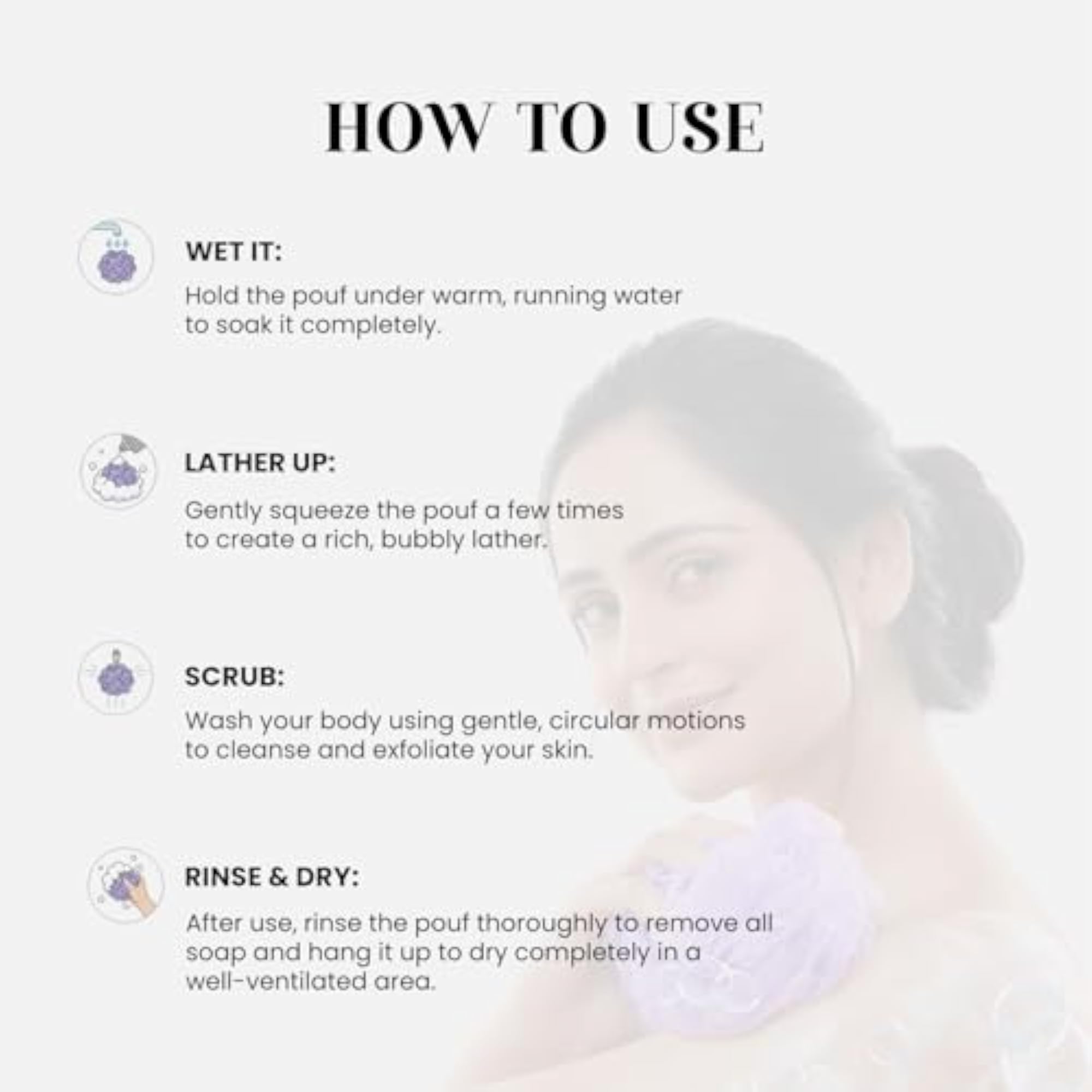 Midazzle Luxury Nylon Bathing Loofah Sponge Exfoliator