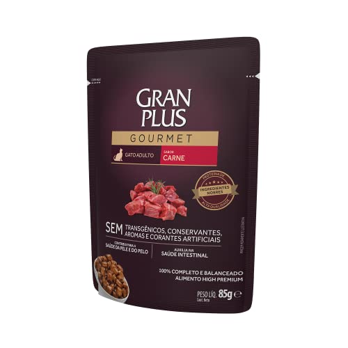 Ração Úmida GranPlus Gourmet Gatos Adultos Carne 85 g