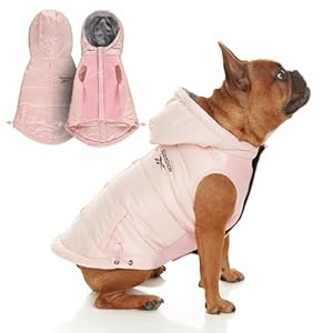 Reebok Dog Puffer Jacket – Waterproof Dog Vest with Hoodie, Dog Winter Clothes for Small, Medium, and Large Dogs, Premium Windproof Dog Snow Jacket Perfect for Cold Weather,