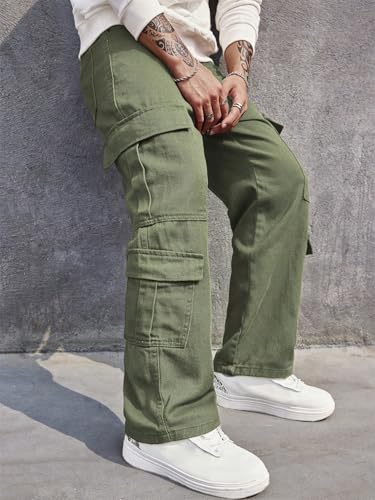 Image of URBAN POCKETS Jeans for Men | Denim Cargo Pants with Relaxed Fit & Utility Side Pockets (2-D-Pocket-U03-U05)
