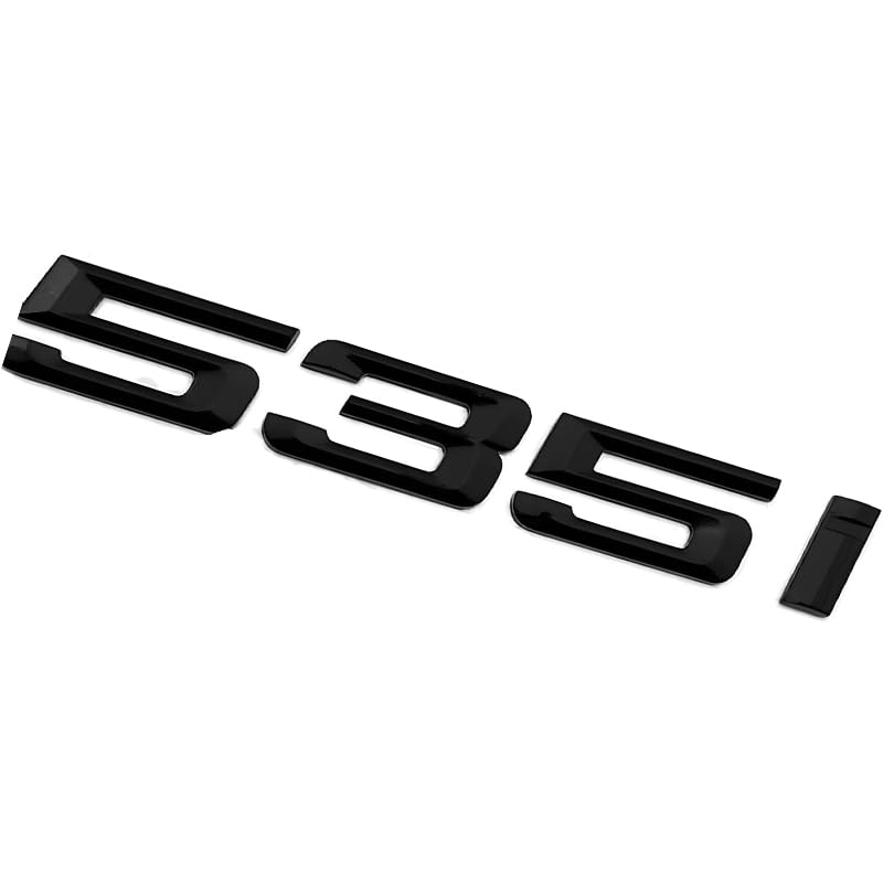 Image of 535i Emblem Decal Car Numbers Letters Decal Plating Badge 3D Metal Style Fit for 535i Accessories Black
