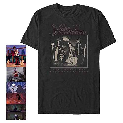 Disney Villain Group Portrait T-Shirt Homme haut graphique coton noir