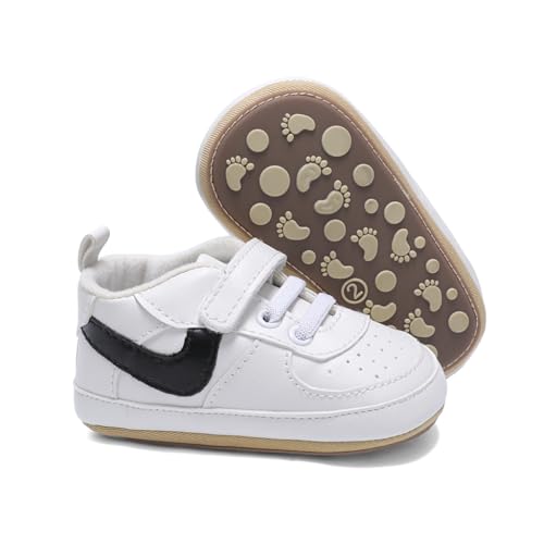 Image of Clowora Unsex Baby Shoes Boys Girls Infant Sneakers Non-Slip Soft Rubber Sole Toddler Crib First Walker Lightweight Shoes
