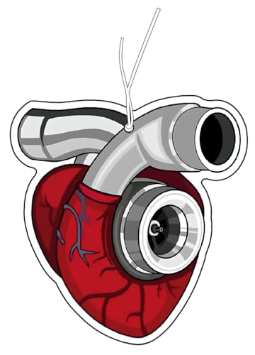 2x Duftbaum mit Turbo Herz Motiv, Auto lustig Duftspender, Duftbaum Auto tuning, Lufterfrischer, Duftanhänger Auto, Duftbaum Set Auto