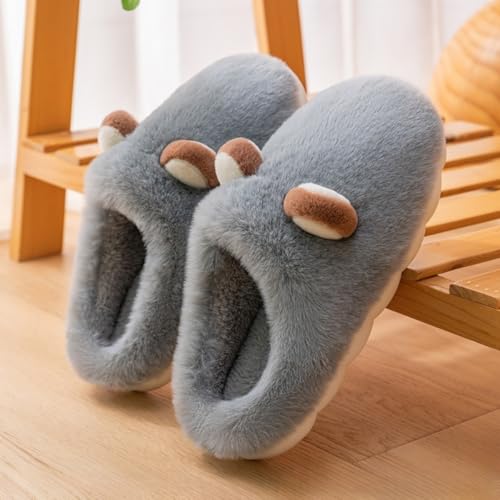 Cute Fuzzy Slippers for Women, Womens Fluffy Plush Warm Memory Foam House Slippers2