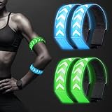 SYAKZK LED Armband, Männer Frauen, 4 Stück Verlängert Reflektorband, Ideen für Adventskalender Füllung, Reflektoren Kinder, Leuchtband Lauflicht für Nachtlauf, Joggen, Hundewandern