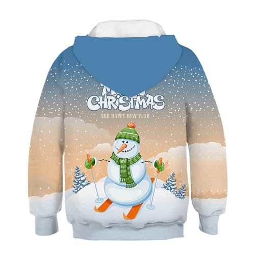 Kids Tie Dye Sweatshirt Boys Girls Autumn And Winter Children's Christmas Snowman Hoodie Men And (Yellow, 7-8 Years)2