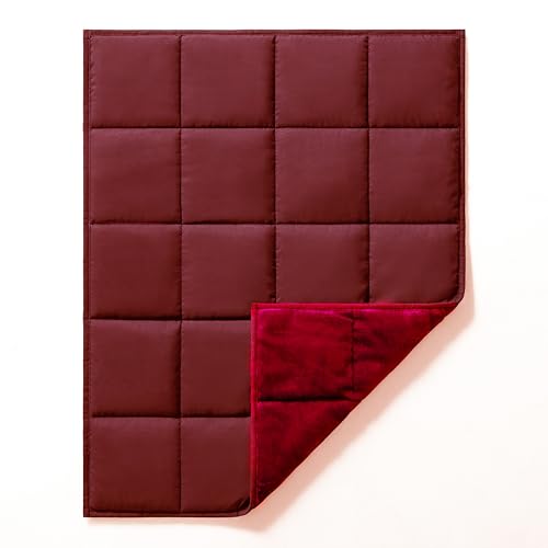 L'AGRATY Weighted Lap Pad - 5lb Cooling Blanket for Adults - Portable, Washable All-Season (29" x 24")