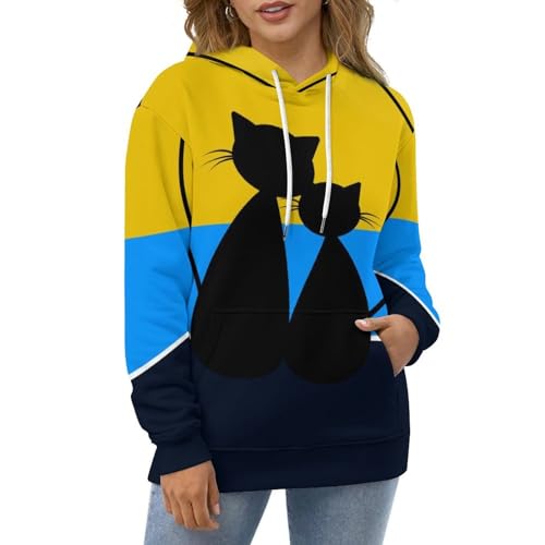 Sweats à capuche couple de chats pull cadeau saint valentin - 5