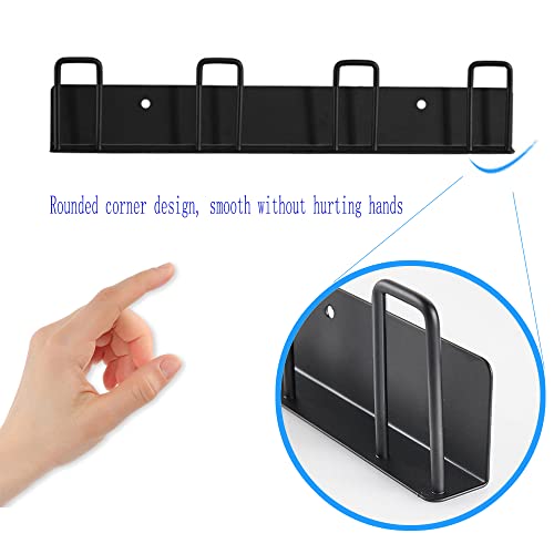 2Pcs Mug Hooks Wall-Mounted Mug Holder,Baieuejo Coffee Cups Holder Hanger No Drilling,Mug Rack Hooks With 4 Cup Holders,Cups Storage Hooks ​For Kitchen, Living Room, Office(Black) #TOP6